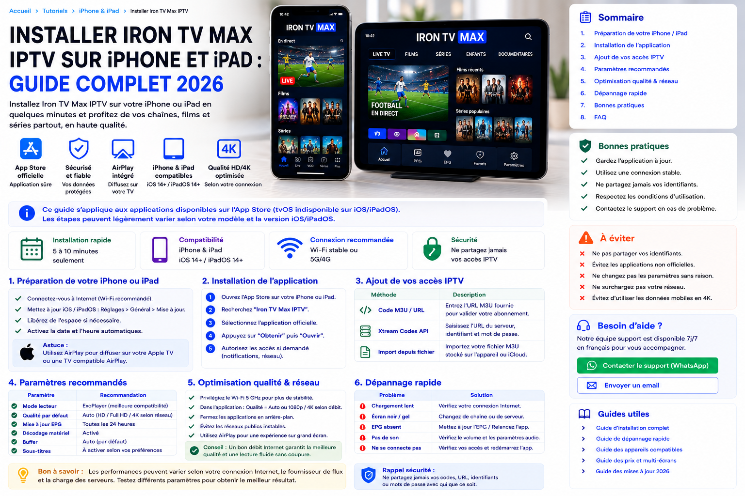 Installation Iron TV Max IPTV sur iPhone et iPad