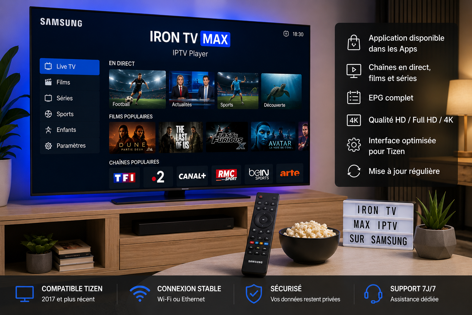 Installation Iron TV Max IPTV sur Samsung Smart TV Tizen