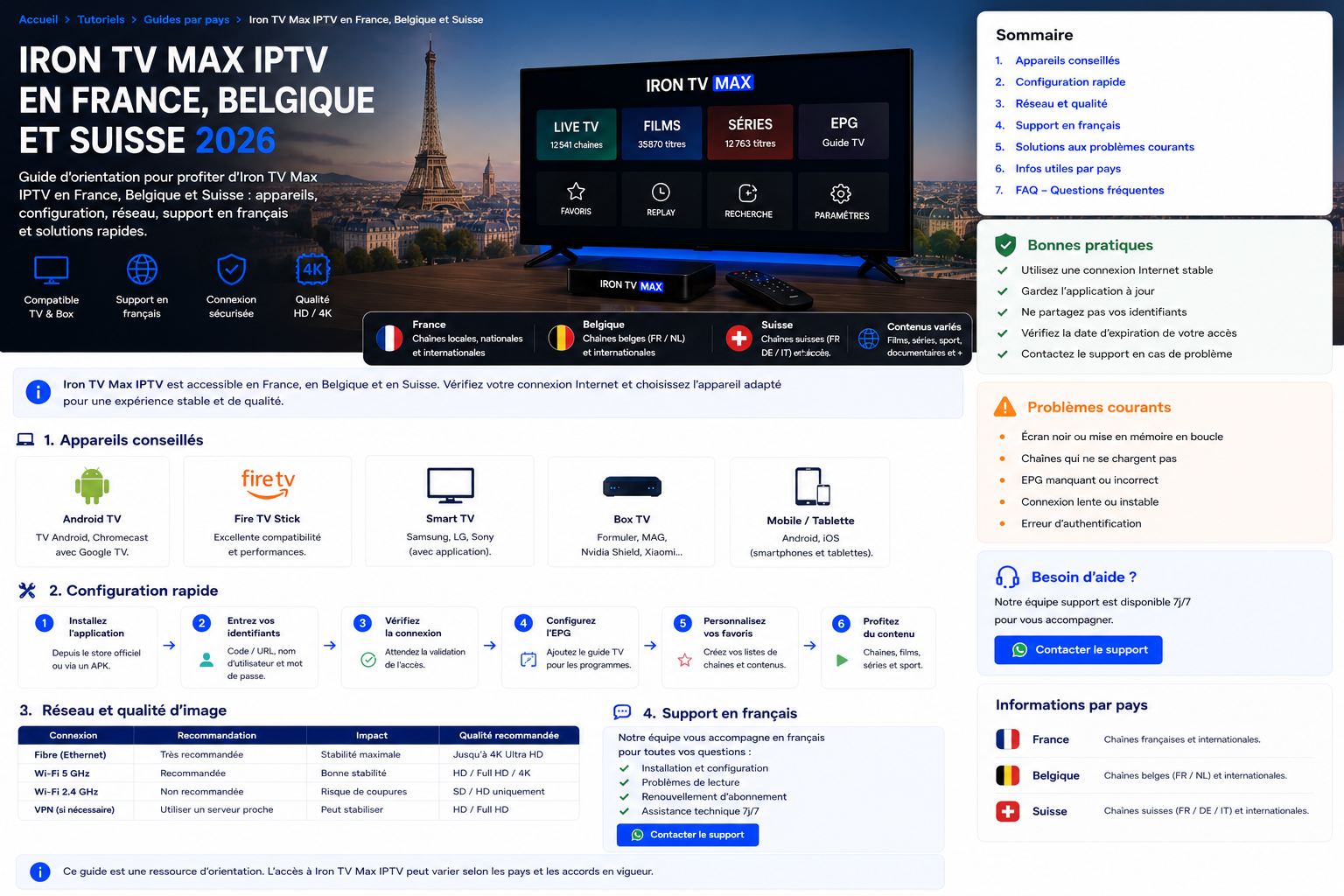 Iron TV Max en France, Belgique et Suisse