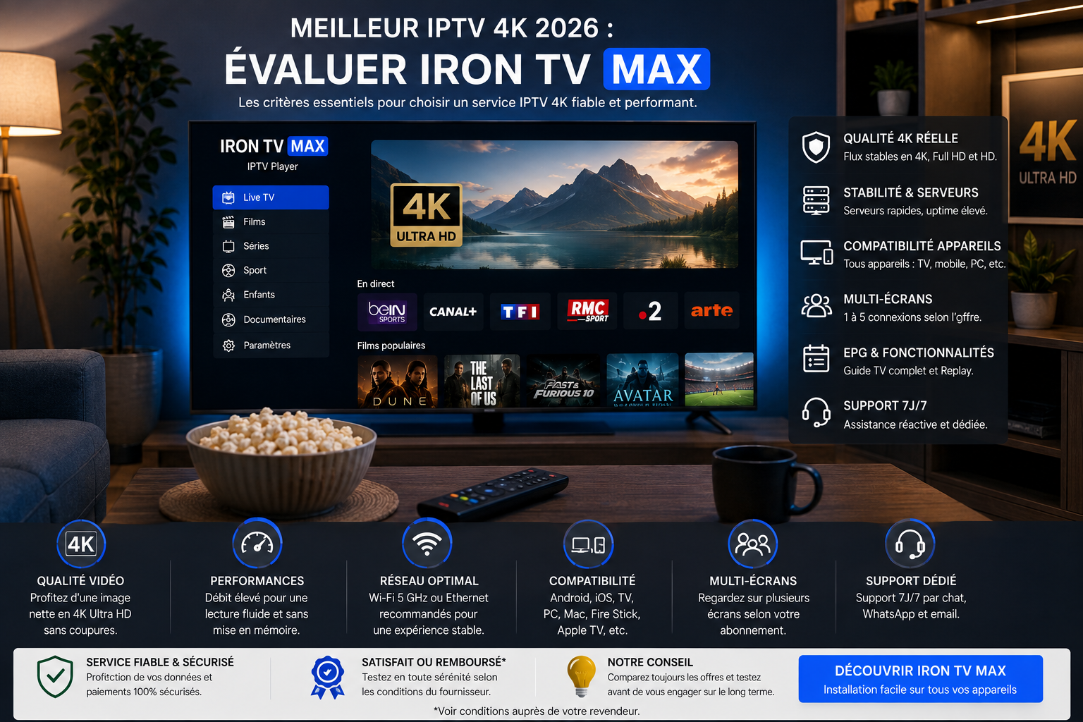 IPTV 4K en 2026 : critères d’évaluation