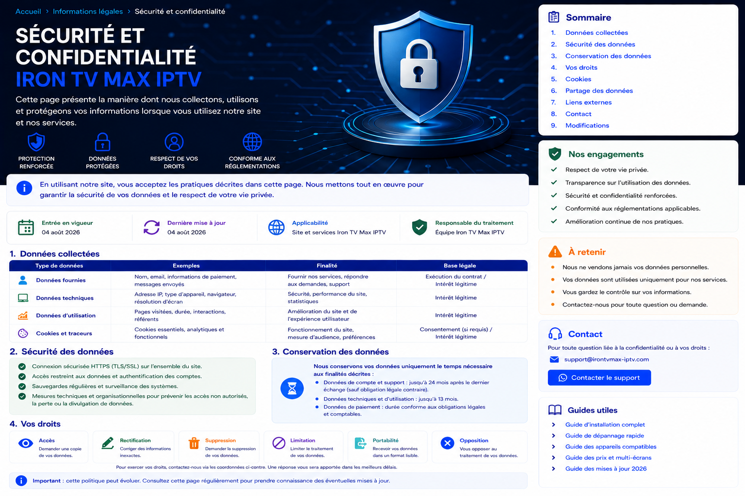 Sécurité et confidentialité : bonnes pratiques